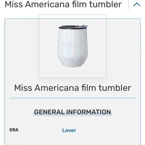 RARE official miss americana taylor swift stainless steel tumbler!